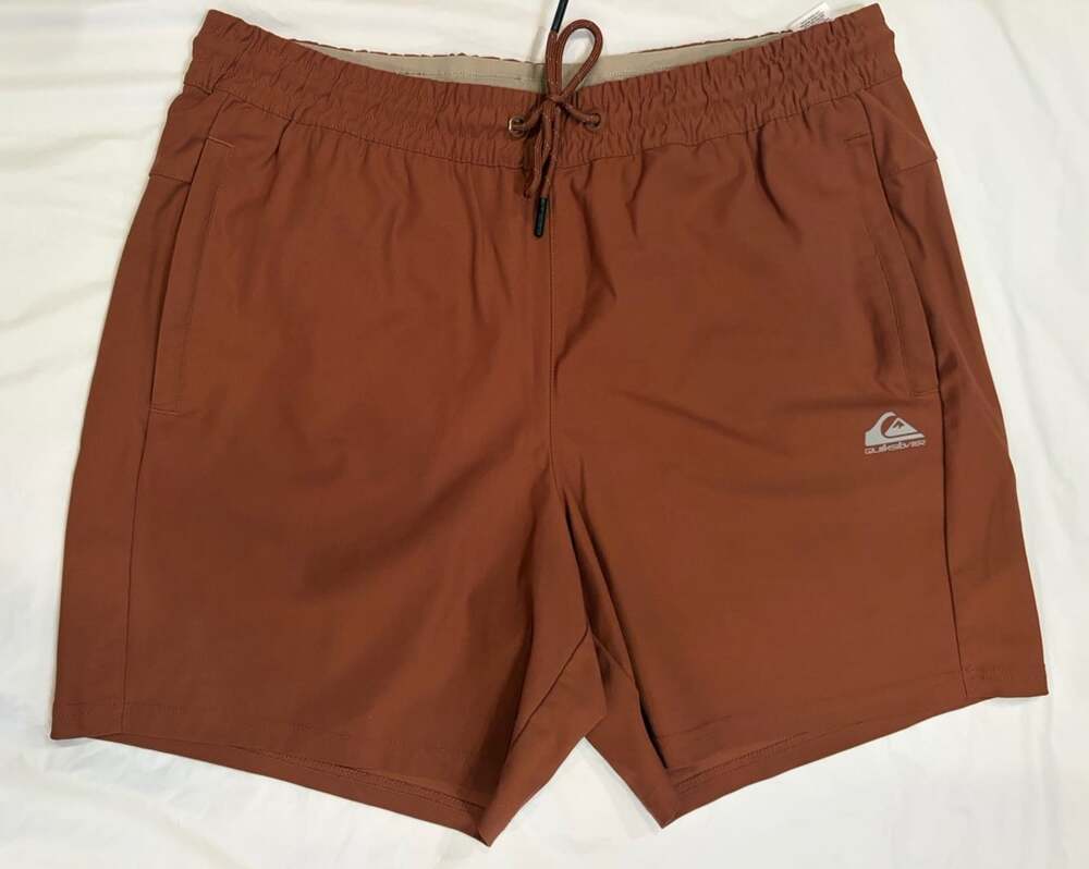 Quiksilver Shorts Men's Large Brown Regular Fit Dry Flight Elastic Waist